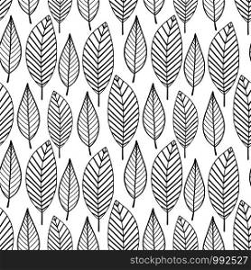 Autumnal leaves pattern. Autumn falling background in black and white colors. Fall leaves print for coloring book page. Autumnal leaves pattern. Autumn falling background in black and white colors. Fall leaves print for coloring book page.