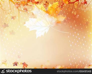 Autumnal maple leaf background made of triangles. And also includes EPS 10 vector