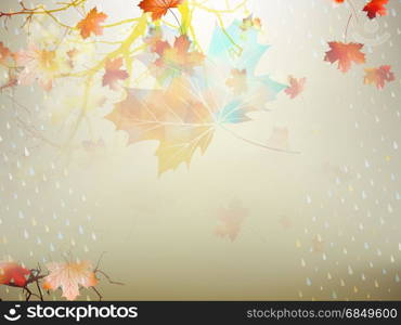 Autumnal maple leaf background made of triangles. And also includes EPS 10 vector