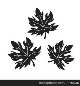 Autumnal maple leaves black and white 2D cartoon object. Cozy autumn season. October fall foliage isolated vector outline item. Thanksgiving harvest festival monochromatic flat spot illustration. Autumnal maple leaves black and white 2D cartoon object