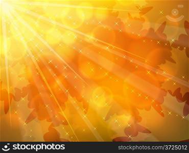 Autumnal yellow and orange horizontal vector background