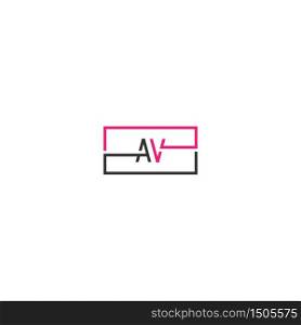 AV logo letter design concept in black and pink color