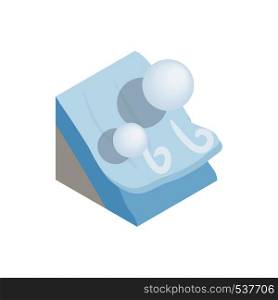 Avalanche icon in isometric 3d style on a white background. Avalanche icon, isometric 3d style