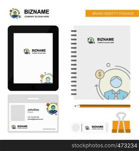 Avatar Business Logo, Tab App, Diary PVC Employee Card and USB Brand Stationary Package Design Vector Template