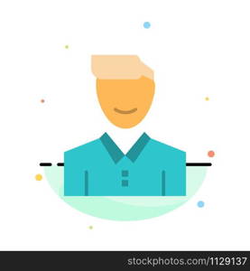 Avatar, Client, Face, Happy, Man, Person, User Abstract Flat Color Icon Template