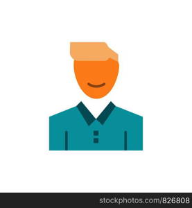 Avatar, Client, Face, Happy, Man, Person, User Flat Color Icon. Vector icon banner Template