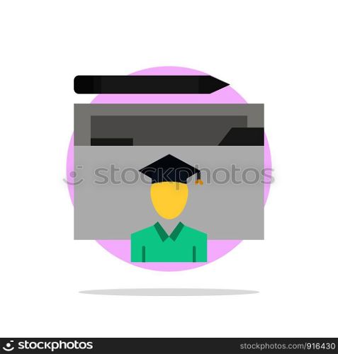 Avatar, Education, Graduate, Graduation, Scholar Abstract Circle Background Flat color Icon