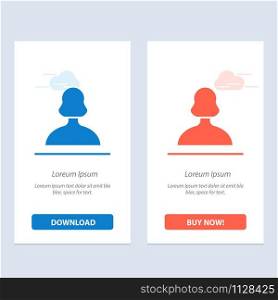 Avatar, Girl, , Person, User Blue and Red Download and Buy Now web Widget Card Template