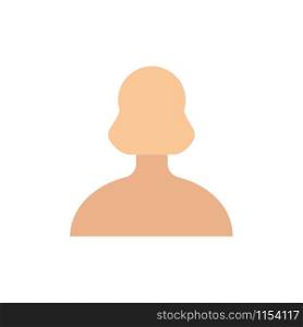 Avatar, Girl, , Person, User Flat Color Icon. Vector icon banner Template