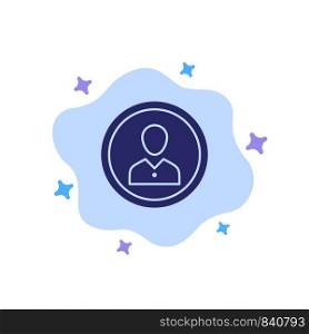 Avatar, Human, Man, People, Person, Profile, User Blue Icon on Abstract Cloud Background