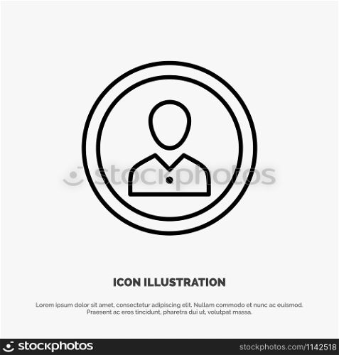 Avatar, Human, Man, People, Person, Profile, User Line Icon Vector