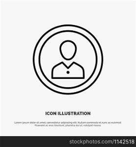 Avatar, Human, Man, People, Person, Profile, User Line Icon Vector