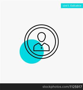 Avatar, Human, Man, People, Person, Profile, User turquoise highlight circle point Vector icon