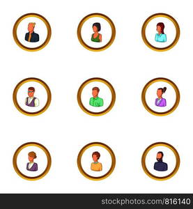 Avatar icons set. cartoon style set of 9 avatar vector icons for web design. Avatar icons set, cartoon style