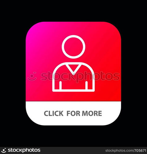 Avatar, Interface, User Mobile App Button. Android and IOS Line Version