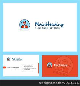 Avatar Logo design with Tagline & Front and Back Busienss Card Template. Vector Creative Design