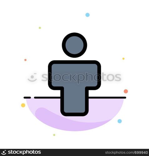 Avatar, Male, People, Profile Abstract Flat Color Icon Template