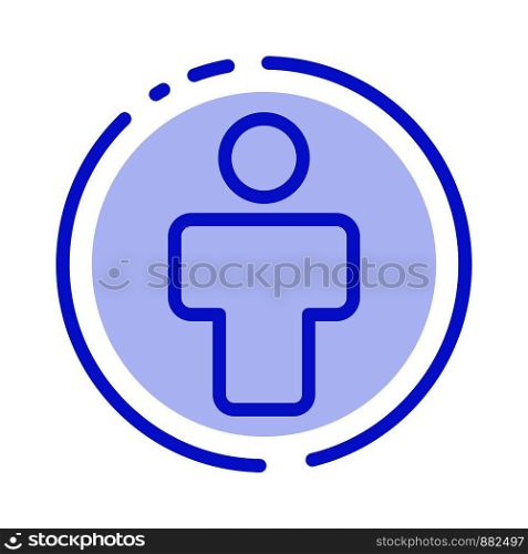 Avatar, Male, People, Profile Blue Dotted Line Line Icon