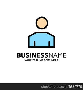 Avatar, Male, People, Profile Business Logo Template. Flat Color