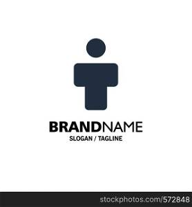 Avatar, Male, People, Profile Business Logo Template. Flat Color