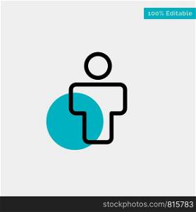 Avatar, Male, People, Profile turquoise highlight circle point Vector icon