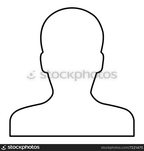 Avatar man face silhouette User sign Person profile picture male contour outline icon black color vector illustration flat style simple image. Avatar man face silhouette User sign Person profile picture male contour outline icon black color vector illustration flat style image