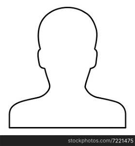 Avatar man face silhouette User sign Person profile picture male contour outline icon black color vector illustration flat style simple image. Avatar man face silhouette User sign Person profile picture male contour outline icon black color vector illustration flat style image