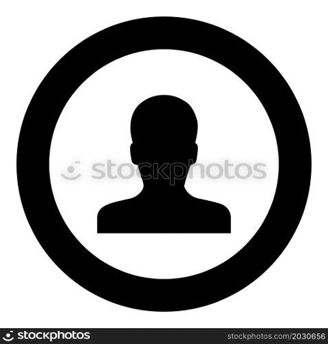 Avatar man face silhouette User sign Person profile picture male icon in circle round black color vector illustration image solid outline style simple. Avatar man face silhouette User sign Person profile picture male icon in circle round black color vector illustration image solid outline style