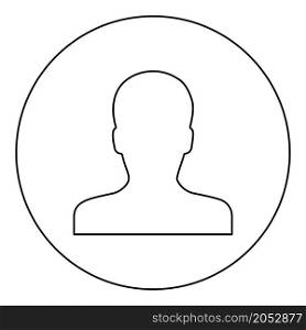 Avatar man face silhouette User sign Person profile picture male icon in circle round black color vector illustration image outline contour line thin style simple. Avatar man face silhouette User sign Person profile picture male icon in circle round black color vector illustration image outline contour line thin style