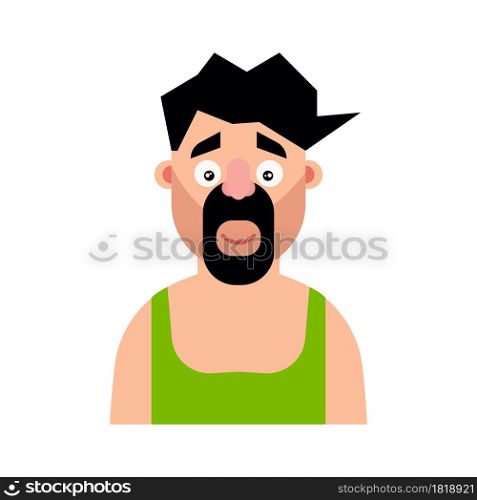 Avatar man person face icon vector illustration head character. Cartoon human portrait profile avatar user man isolated white. Adult silhouette human face clipart icon character. Headshot element