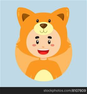 Avatar of a character with fox costume Royalty Free Vector