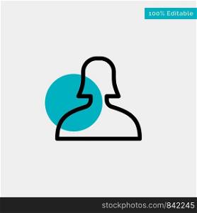 Avatar, Support, Woman turquoise highlight circle point Vector icon