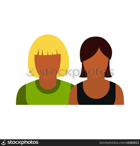 Avatar two female flat icon isolated on white background. Avatar two female flat icon