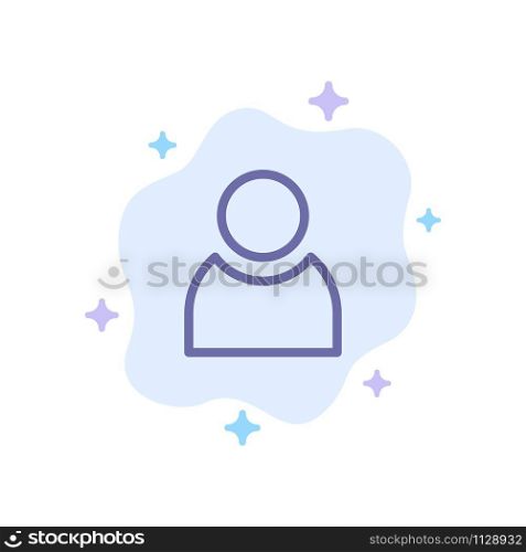 Avatar, User, Basic Blue Icon on Abstract Cloud Background