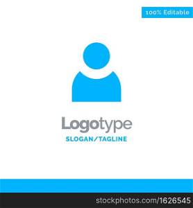 Avatar, User, Basic Blue Solid Logo Template. Place for Tagline