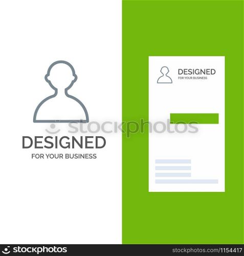 Avatar, User, Basic Grey Logo Design and Business Card Template