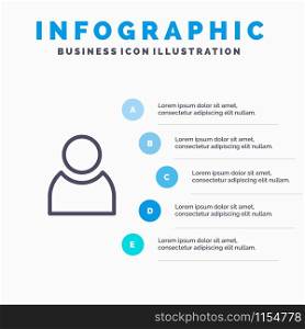 Avatar, User, Basic Line icon with 5 steps presentation infographics Background