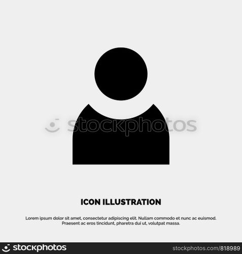Avatar, User, Basic solid Glyph Icon vector