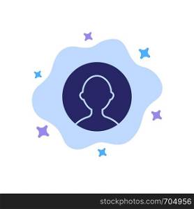 Avatar, User, Profile Blue Icon on Abstract Cloud Background