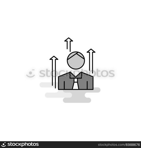 Avatar Web Icon. Flat Line Filled Gray Icon Vector