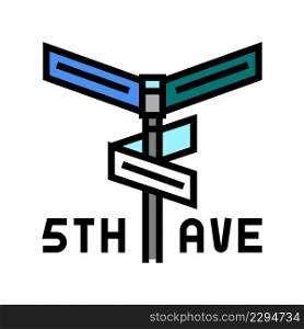 avenue 5th color icon vector. avenue 5th sign. isolated symbol illustration. avenue 5th color icon vector illustration