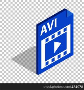 AVI file extension isometric icon 3d on a transparent background vector illustration. AVI file extension isometric icon