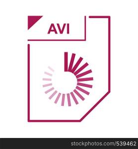 AVI file icon in cartoon style on a white background. AVI file icon, cartoon style