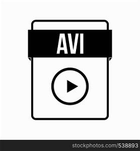 AVI file icon in simple style on a white background. AVI file icon, simple style