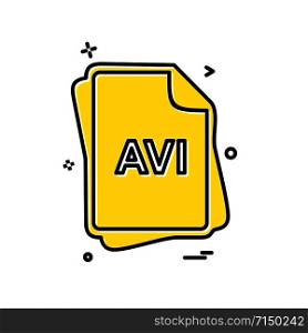 AVI file type icon design vector