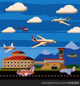 Aviation airport echelon concept. Cartoon illustration of aviation airport echelon vector concept for web. Aviation airport echelon concept, cartoon style