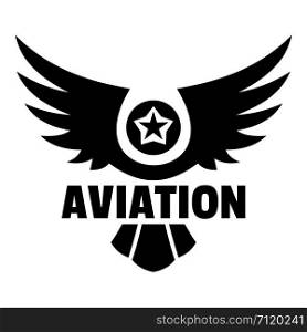 Aviation logo. Simple illustration of aviation vector logo for web design isolated on white background. Aviation logo, simple style