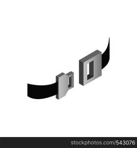 Aviation seat belt icon in isometric 3d style on a white background. Aviation seat belt icon, isometric 3d style