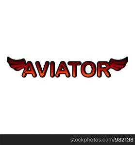 aviator logo sign icon theme red wing vector. aviator logo sign icon theme red wing