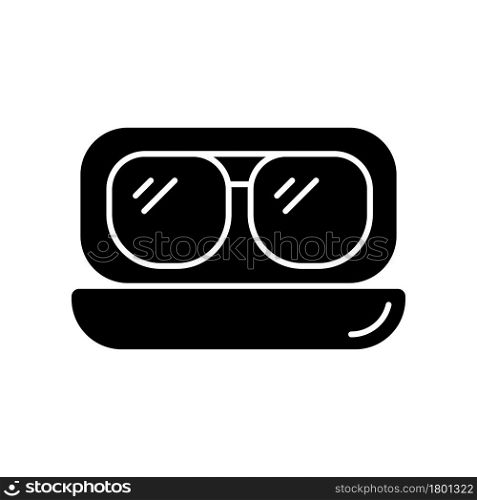 Aviator sunglasses black glyph icon. Vintage-inspired style accessory. Retro oversized glasses. Authentic fashionable eyewear. Silhouette symbol on white space. Vector isolated illustration. Aviator sunglasses black glyph icon